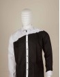 Linen stylish black shirt - Black White - 01