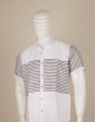 Linen White shirt with black stripes - MG Black White 