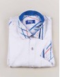 Light white with blue stripe linen shirt - MGWhite12