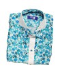 Blue and White Casual Linen Shirt - MGBlue001