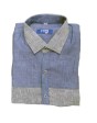 Men's Linen Gray and Blue Colour Shirt - MGBlue006