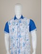 White Blue Designer linen shirt - MGBlue007