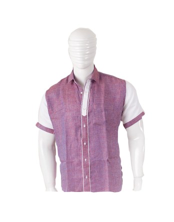 Mens Purple Linen Shirt  - MGPurple001
