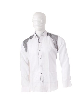 Off White Linen Full Sleeve Shirt - MGWhite009