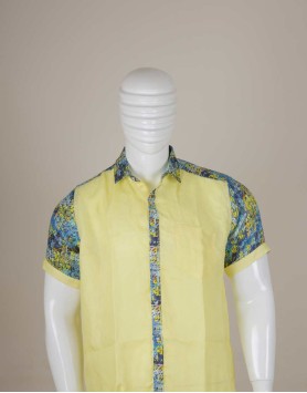 Yellow designer jute shirt - MGYellow002